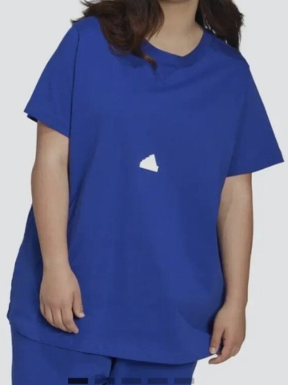Adidas Womens PLUS Size t-shirt 2X Blue Heavy Cotton